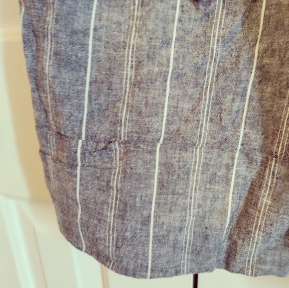 Lane Bryant Womens 16 Linen Blend Cropped Pants Trousers Wide Leg Striped - Picture 8 of 9